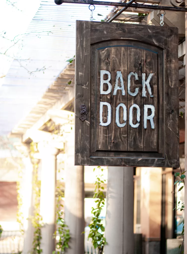 Backdoor Bistro Front Sign