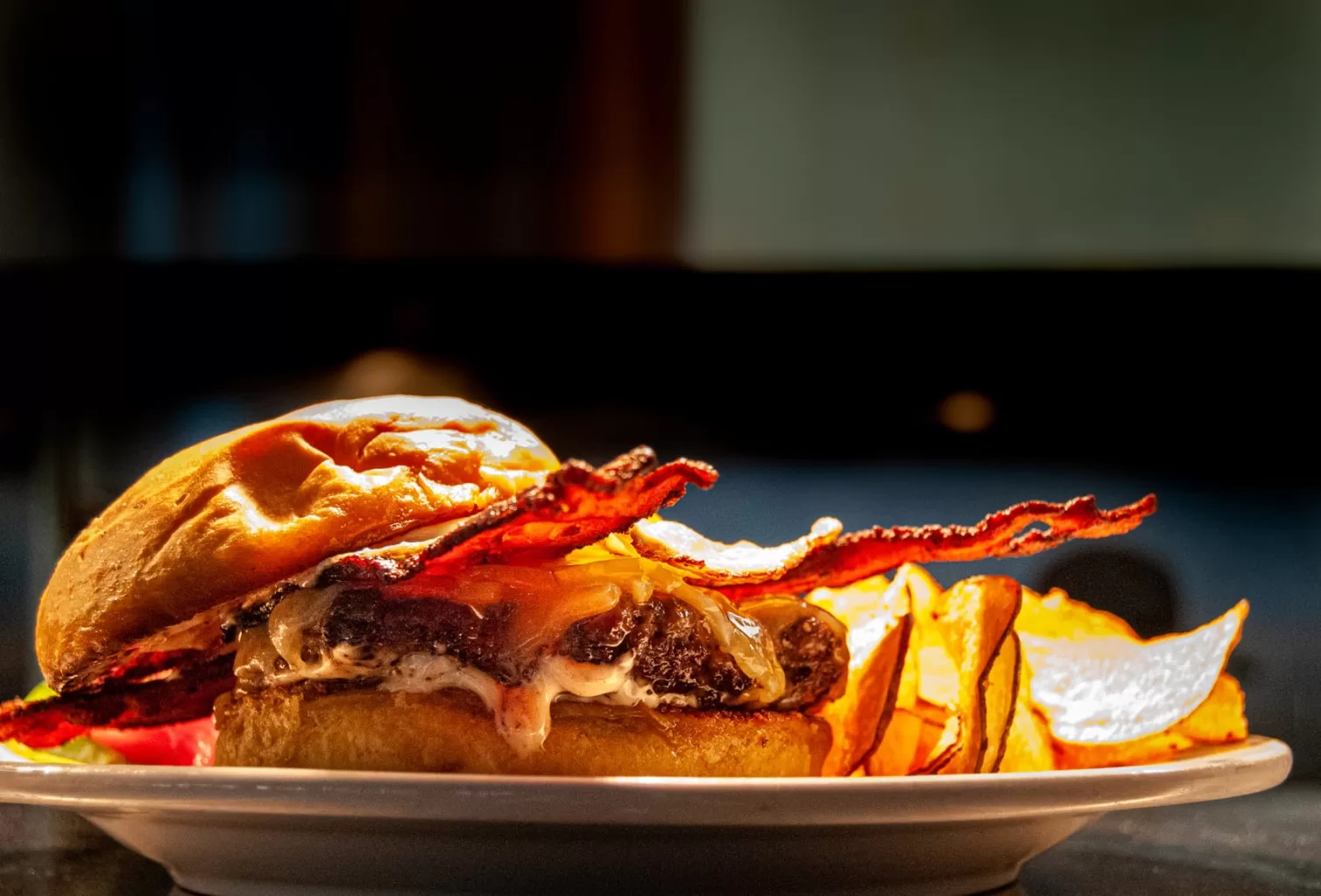 Burger with House Made Potato Chips